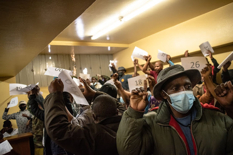 Some of the war veterans in court after their arrest. File photo.