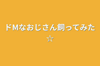 ドMなおじさん飼ってみた☆