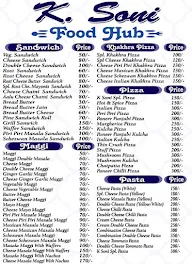 K Soni Food Hub menu 1