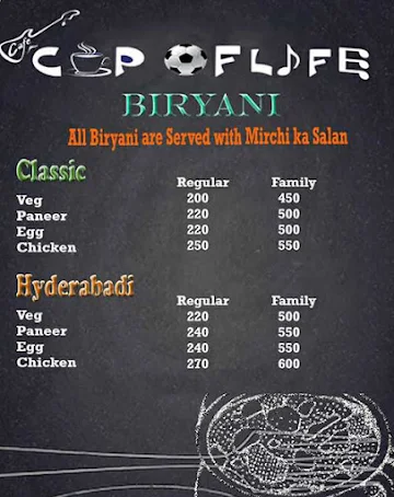 Cafe Cup Of Life menu 