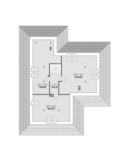 Nela VI - Rzut poddasza do adaptacji - 59,3 m2