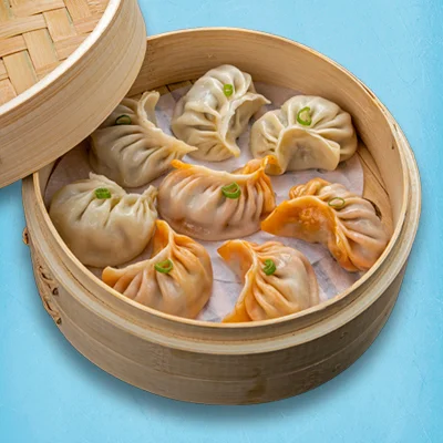 Chicken Half And Half Momos - 6 Pcs + 6 Pcs