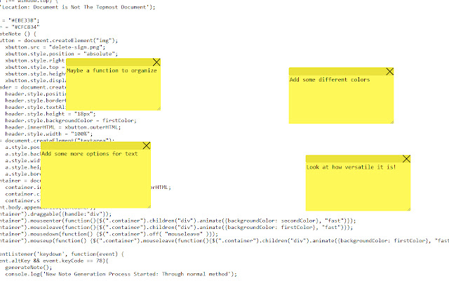 Sticky Notes chrome extension