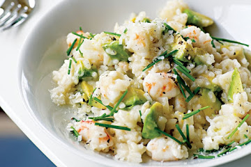 Avocado and prawn risotto