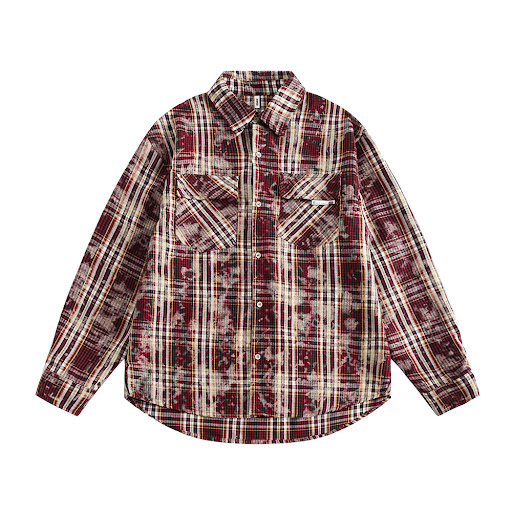 Title 17, American Retro Plaid Shirt Mens Spring and Aut...