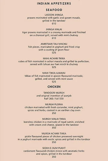 Dalchini menu 