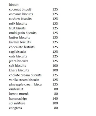 L V Iyengar Bakery menu 3