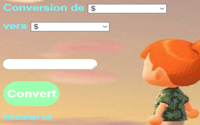 Convertisseur Animal crossing chrome extension