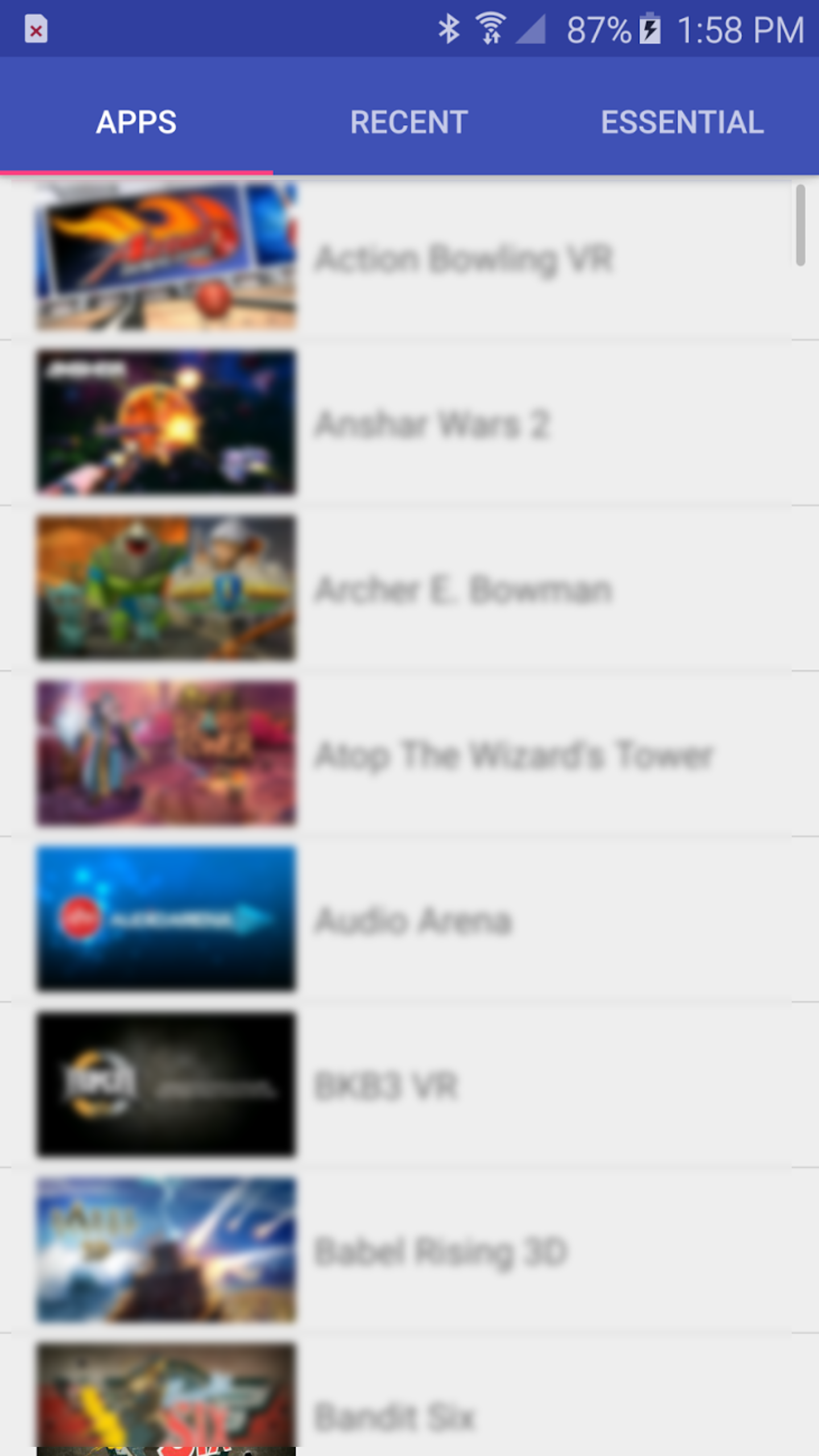 Android application Gala launcher for Gear VR screenshort
