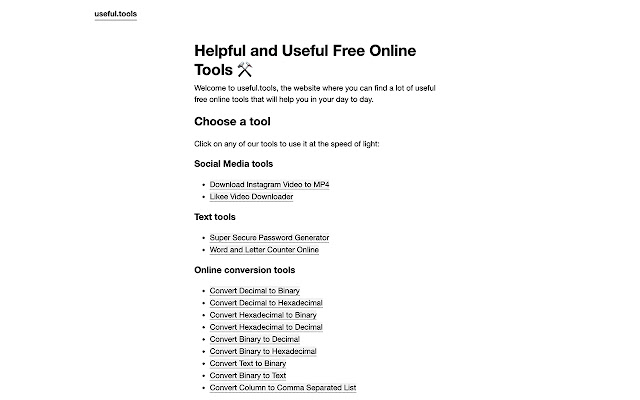 Helpful and Useful Free Online Tools chrome extension