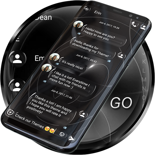 SMS Theme Sphere Black - chat text message dark