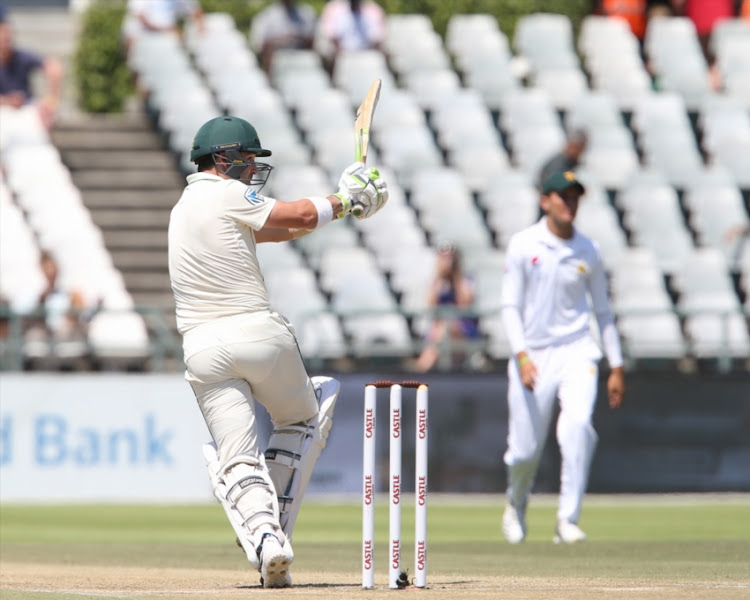 Dean Elgar of South Africa during day 4 of the 2nd Castle Lager Test match between South Africa and Pakistan at PPC Newlands on January 06, 2019 in Cape Town, South Africa.