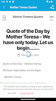 Mother Teresa Quote of the Day Screenshot