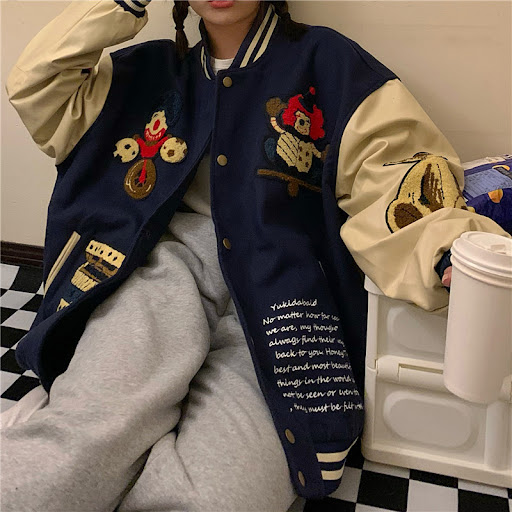 Title 6, Loose Plus Size Harajuku Embroidery All-match S...
