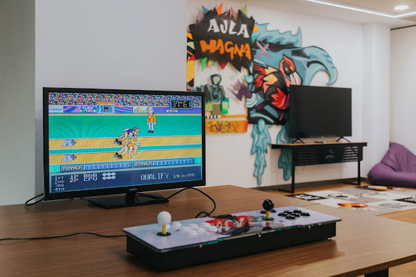 Game room with a television