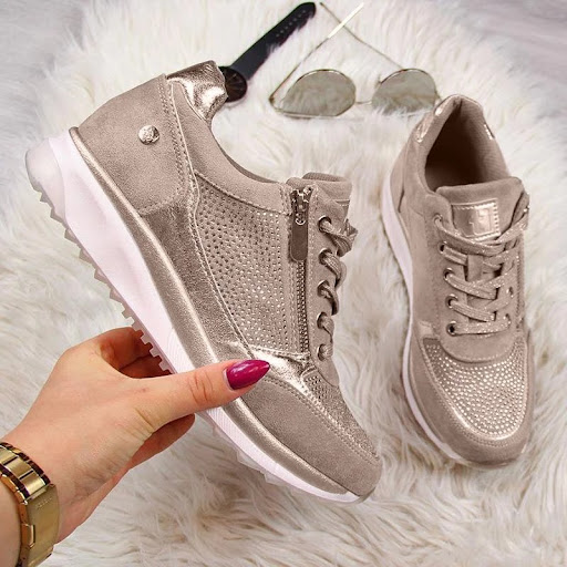 Title 5, Womens Thick-soled Daddy Shoes, Solid Color Ca...