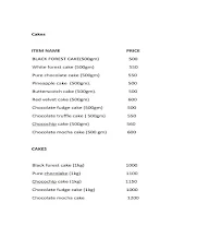 Cake & Bakery menu 1