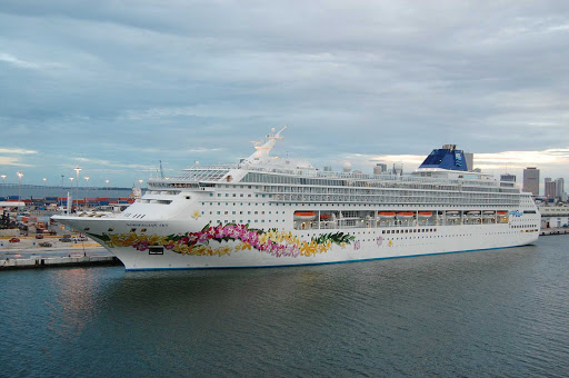 Norwegian-Sky-port - Norwegian Sky sails in and around the Bahamas from her home port of Miami.