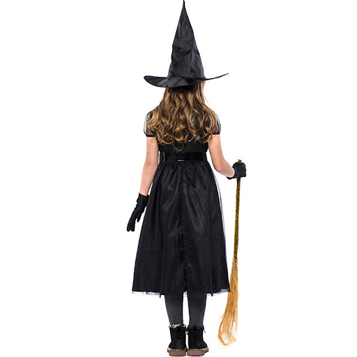 Title 5, Halloween Witch Costume Black Mesh Childrens C...
