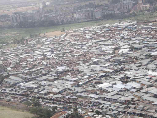 An aerial view of Kibera on October 28, 2016. /MOSES MWANGI