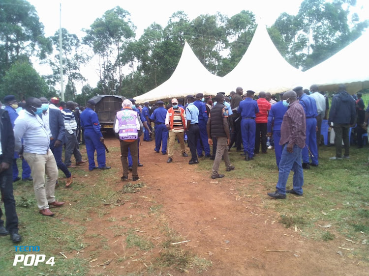 Police move in to quell chaos at a funeral in Webuye East