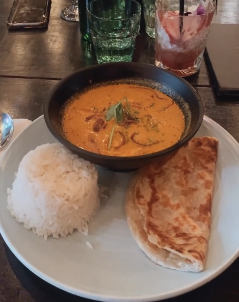 Gluten and Dairy Free Thai Yellow chicken curry and rice. Roti not GF