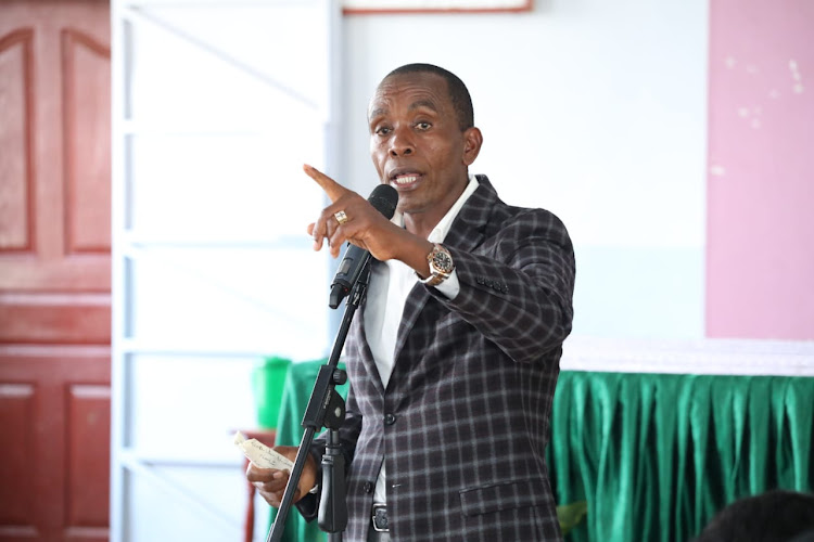 Kiambu Governor Kimani Wamatangi at St Augustine catholic church in Gitithia, Lari constituency