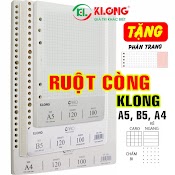 Ruột Giấy/ Sổ Còng Klong Caro, Kẻ Ngang, Refill A5 A4 B5 100 Tờ, Sổ Còng Caro, Ruột Refill Chấm Bi