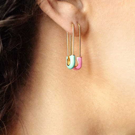 Title 1, Colorful Oil Necklace Pin Ear Hook Multicolor A...
