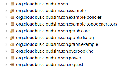 CloudsimSDN API namespaces included in iFogsim project structure