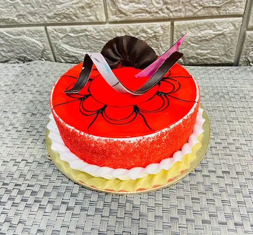 Eggless Red Velvet Strawberry Cake