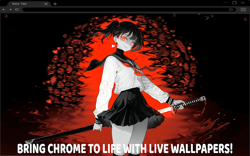 Yandere Anime School Girl Samurai Live Wallpaper