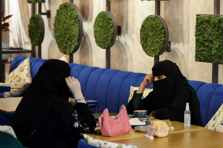 Saudi women sit at David Burke's restaurant, in The Zone restaurant complex, in Riyadh, Saudi Arabia August 25, 2021. Picture: AHMED YOSRI/REUTERS