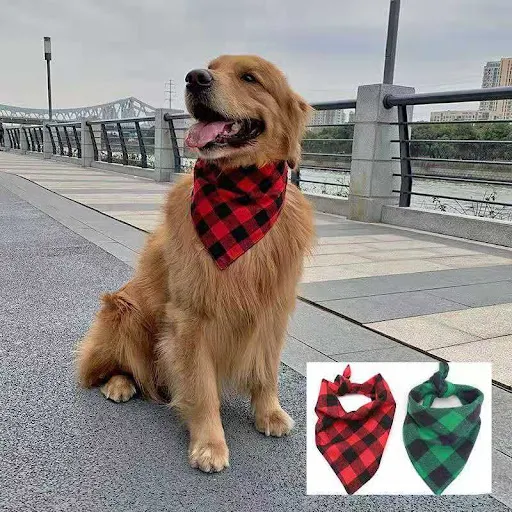 Classic Red Black Plaid Pet Dog Bandana Cat Puppy Kerchief Pet Dog Accessories Pet Neckerchief Scarf Dog Saliva Towel