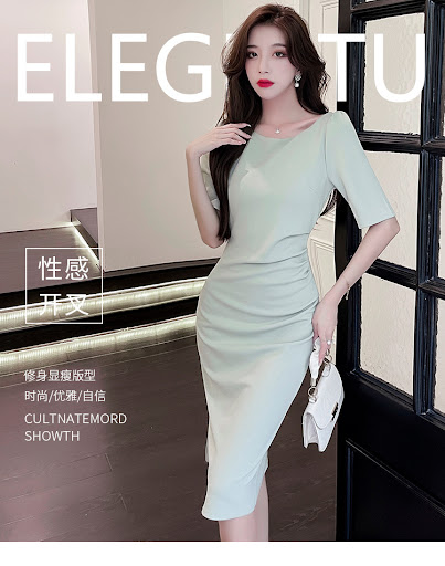 Title 19, Womens Short-Sleeved Slim-Fit Sheath Dress, a ...