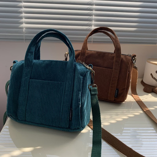 Title 2, Mini Corduroy Tote Shoulder Crossbody Bag. Ligh...