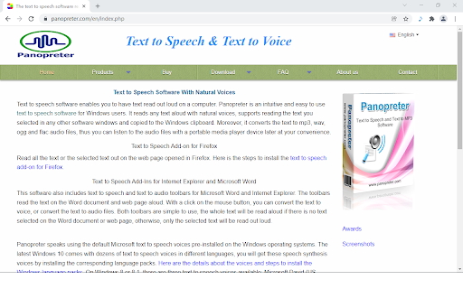 Text to Speech Extension - Panopreter.com