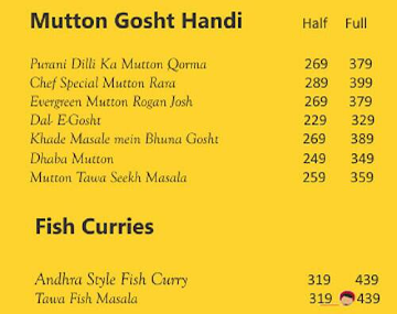 Curry In A Hurry menu 