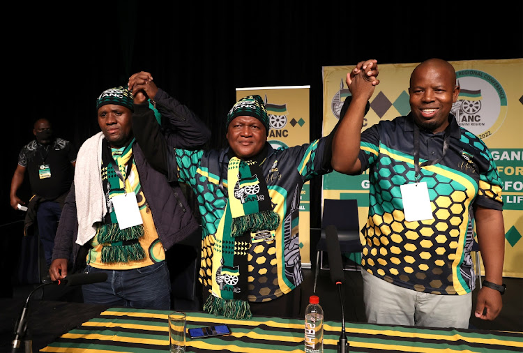 New ANC eThekwini regional leaders Thembo Ntuli, Musa Nciki and Nkosenhle Madlala.