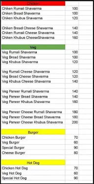 Delhi's Shawarma menu 1