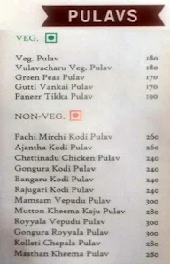 Vasista's Srilakshmi menu 5