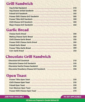 Amruta menu 