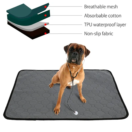 Dog Pee Pad Cooling Blanket Reusable Absorbent Tineer Diaper Washable Puppy Training Pad Pet Bed Urine Mat for Dog/Cat/R