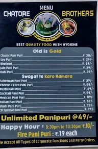 Chatore Brothers Food centre menu 2