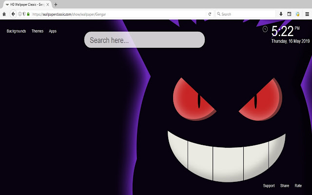 Gengar HD Wallpaper New Tab Themes