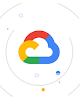 Logotipo de Google Cloud rodeado de círculos