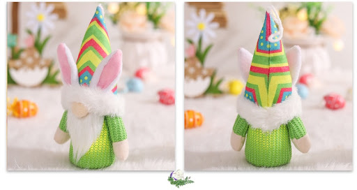 Title 9, Easter Light-up Rabbit Ears Faceless Old Doll C...