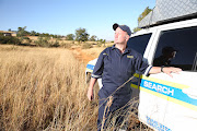 Warrant officer Jacques Meyer on July 2, 2018 near the mountain where he found two-year-old Nomfundo Mkhwanazi.