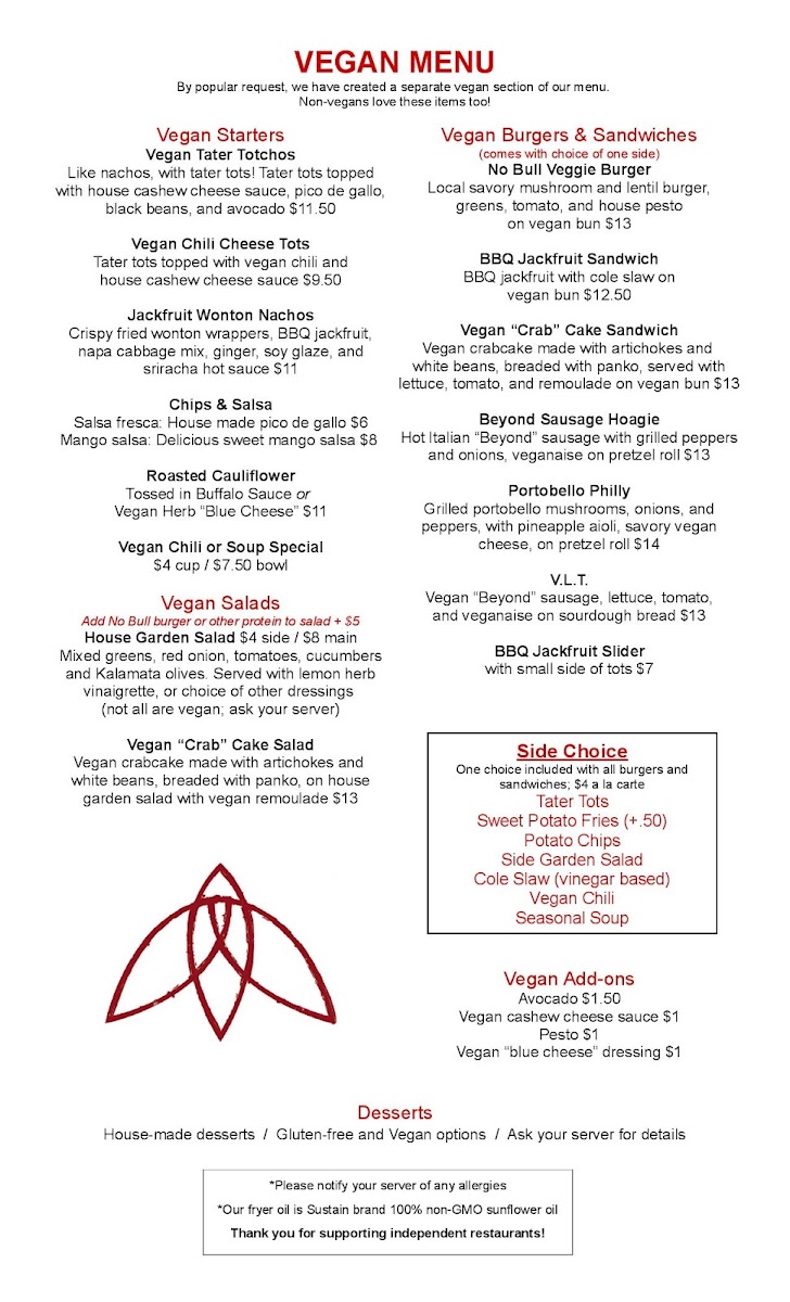 Page 2 of current dinner menu, June 2021