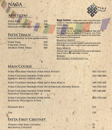 Patta Cafe menu 